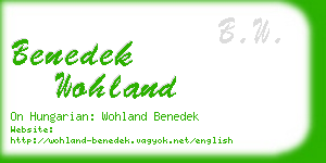 benedek wohland business card